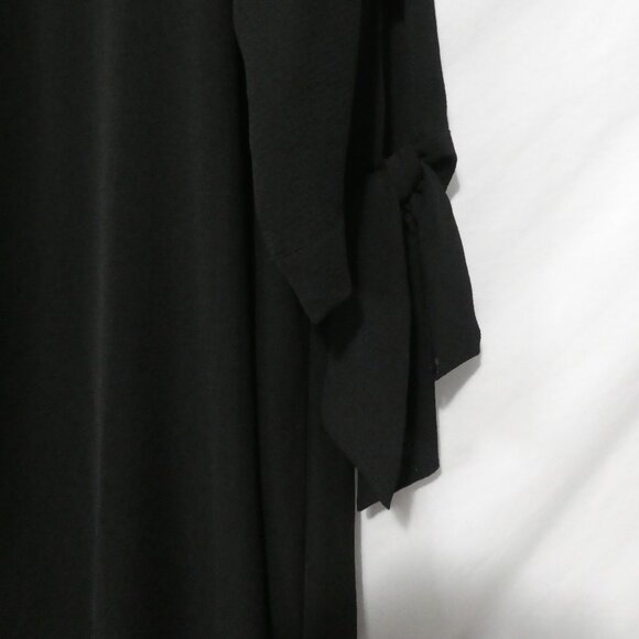 CHICSOUL | 2XL - 2X | Made In The USA | Elegant Sheer Black Dress | Tied Sleeves - Picture 14 of 16